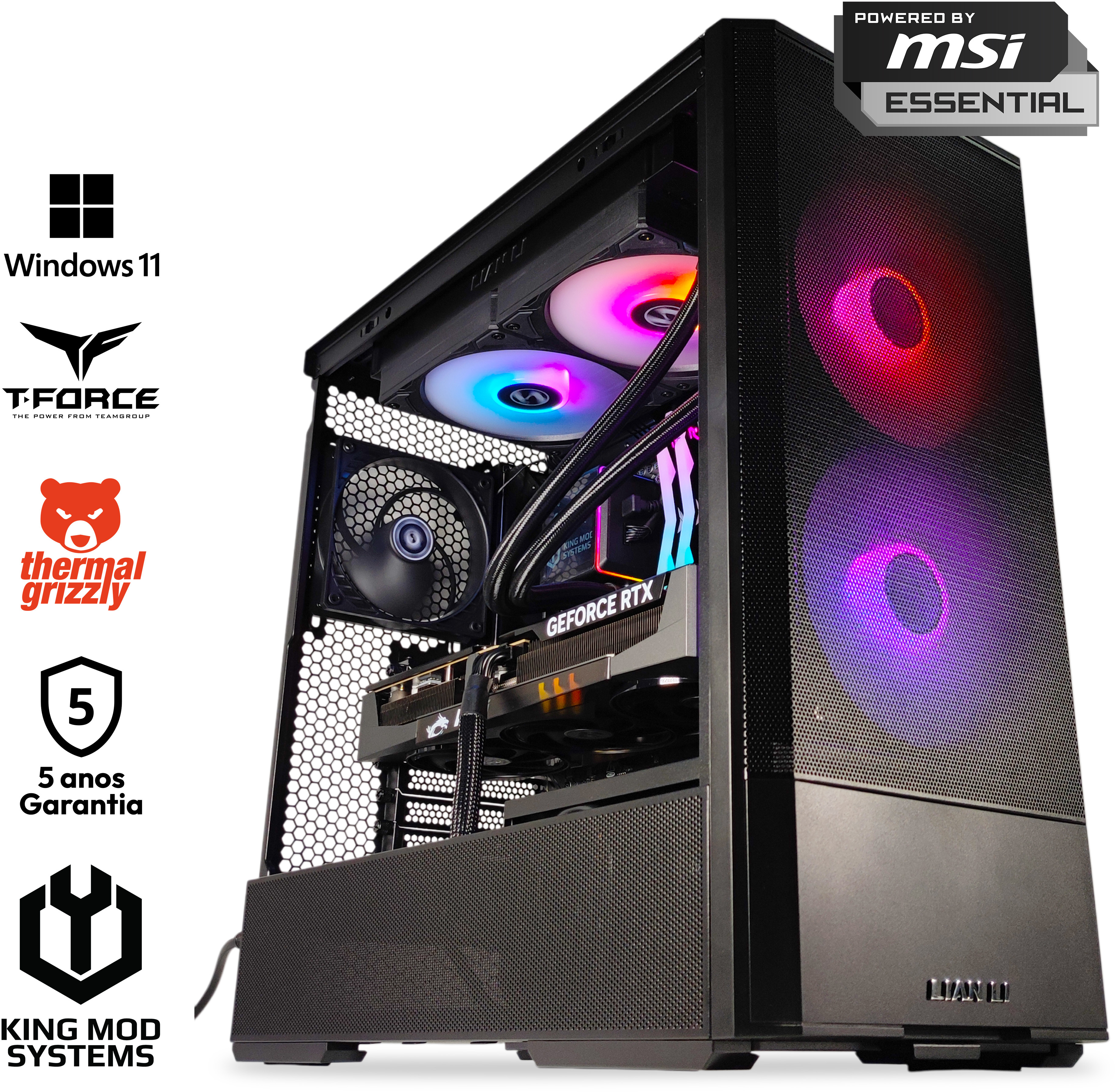 Picture of Picture of Computador King Mod Gamer-PC Ryzen 7 9800X3D 32GB DDR5 1TB RTX 5070 Ti WiFi W11
