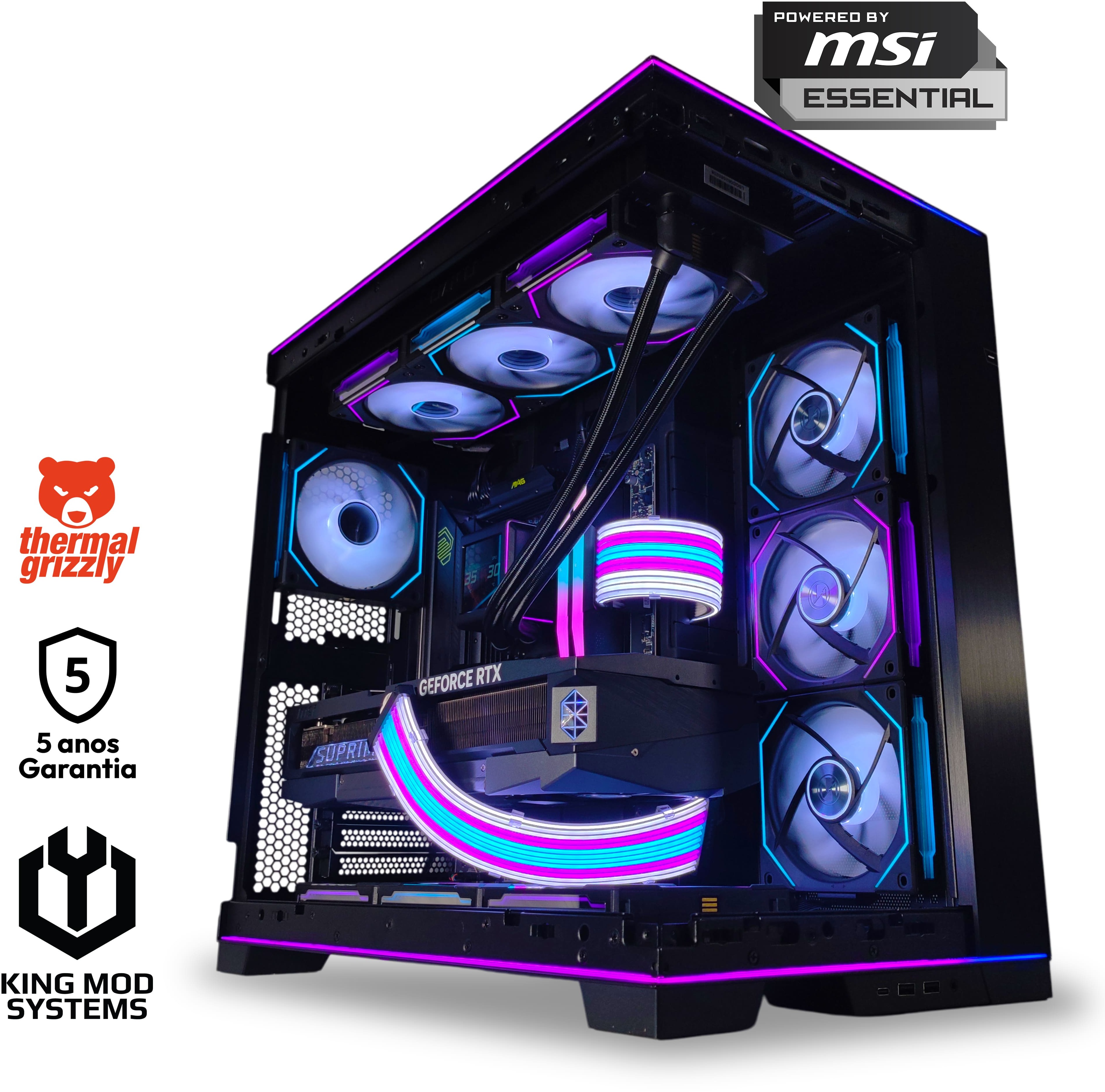 King Mod Systems - Computador King Mod Gamer-PC Ryzen 7 9800X3D 64GB DDR5 2TB RTX 5090 WiFi W11 V2