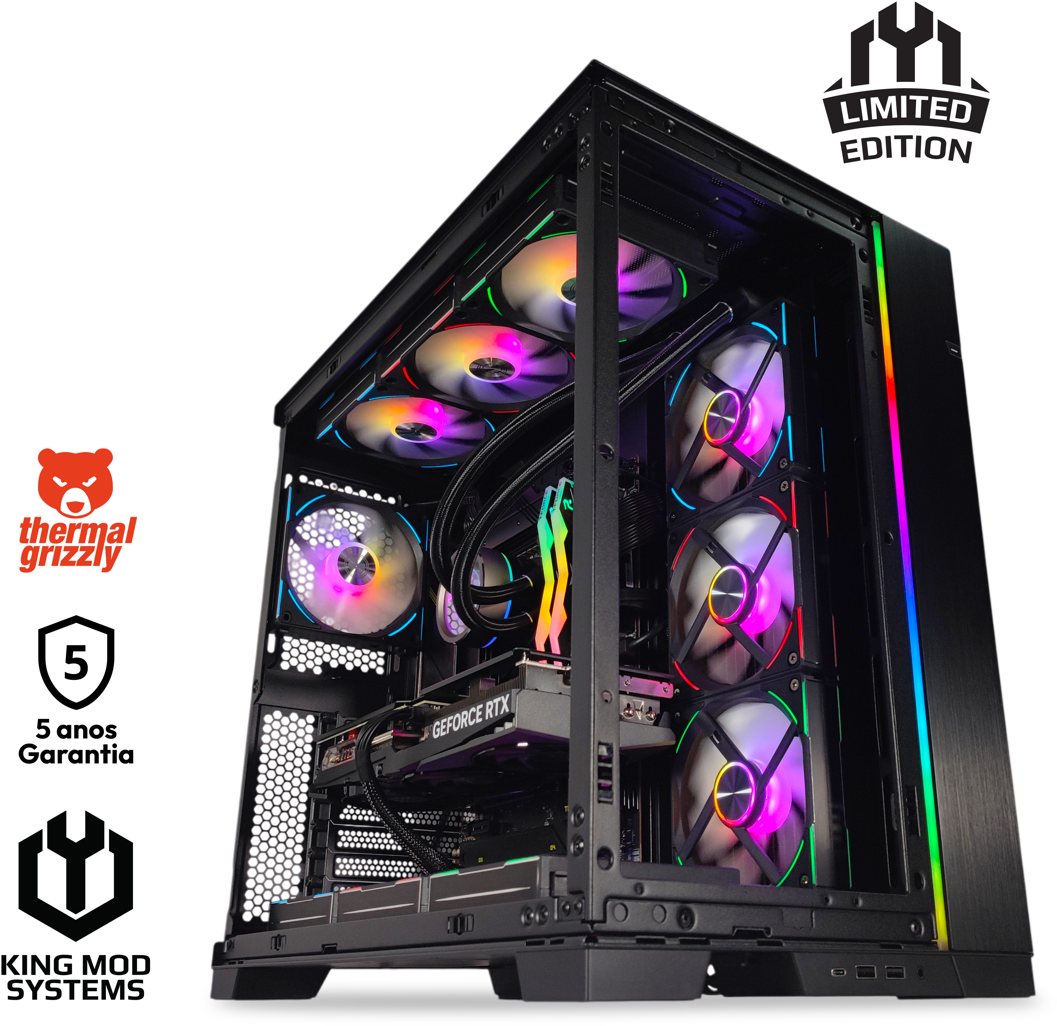 Computador King Mod Limited-PC Intel i7 14700KF 48GB DDR5 2TB RTX 4070 Ti SUPER WiFi W11