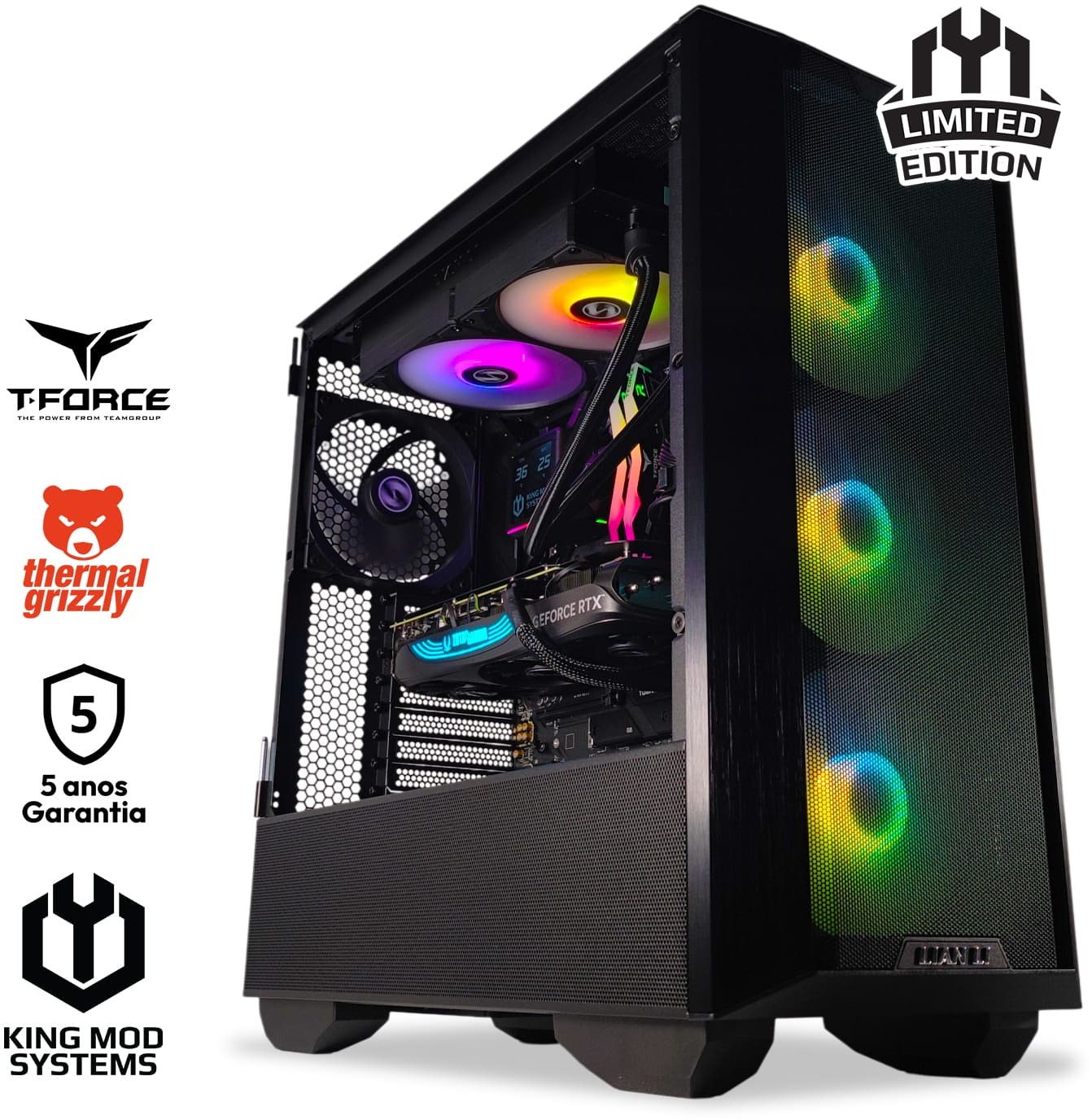 King Mod Systems - Computador King Mod Limited-PC Ryzen 7 9700X 32GB DDR5 1TB RTX 4070 Ti SUPER WiFi W11