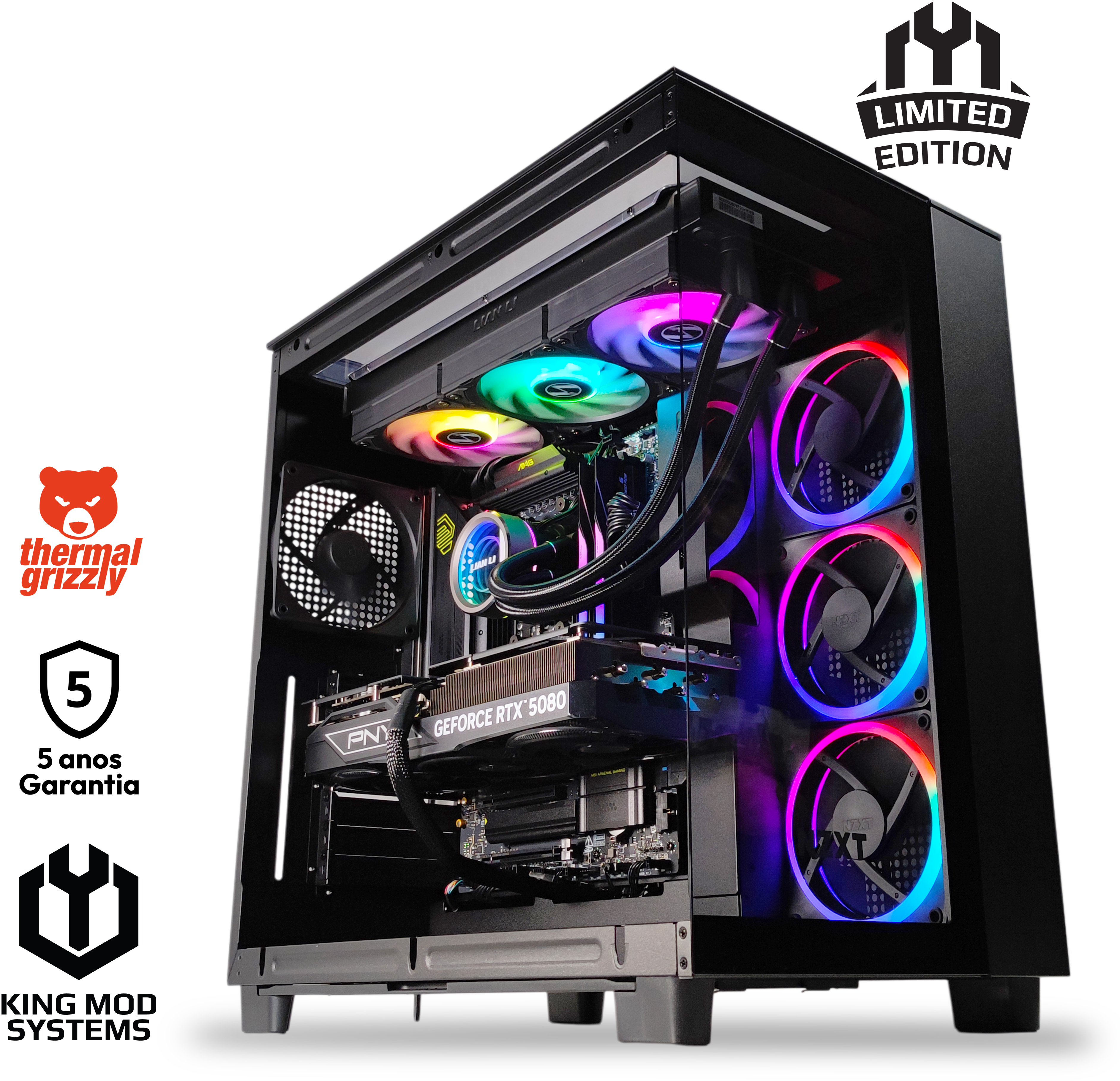 King Mod Systems - Computador King Mod Limited-PC Ryzen 7 9800X3D 64GB DDR5 1TB RTX 5080 WiFi W11