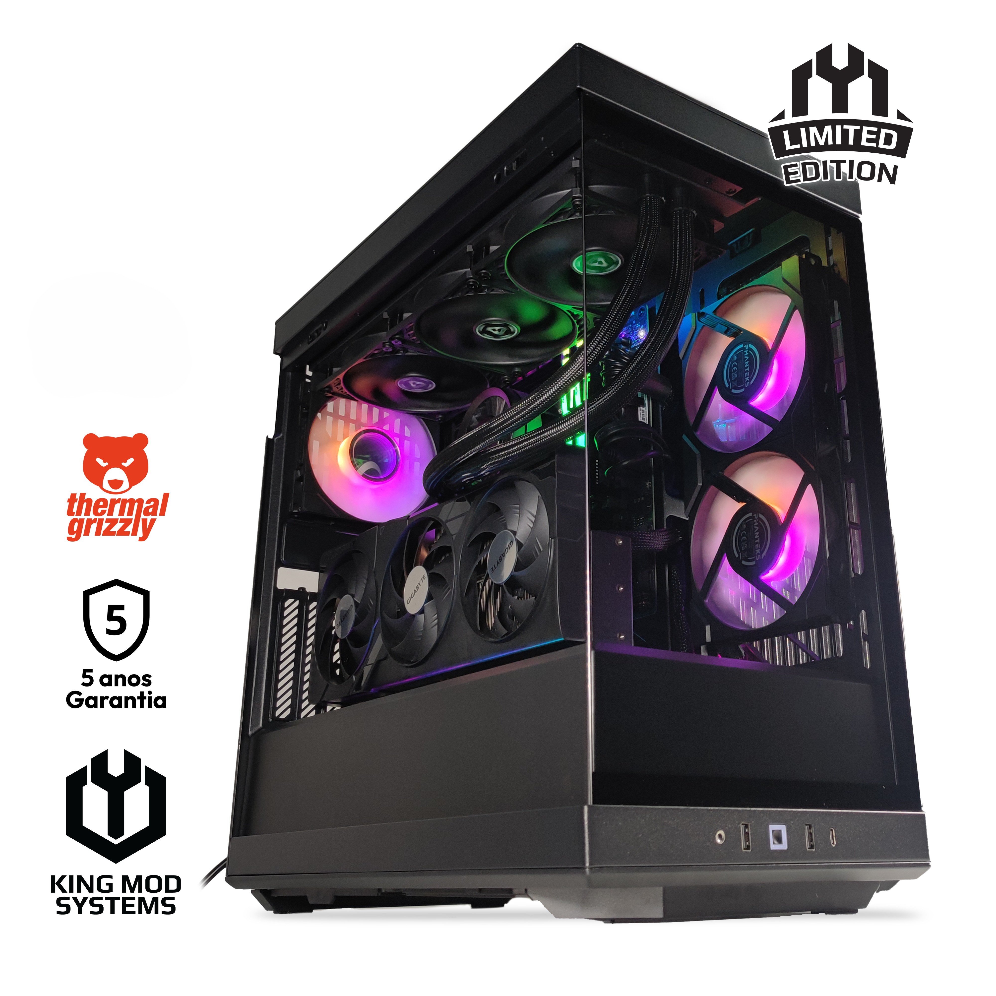 Computador King Mod Limited-PC Ryzen 7 9800X3D 64GB DDR5 2TB RTX 4080 SUPER WiFi W11