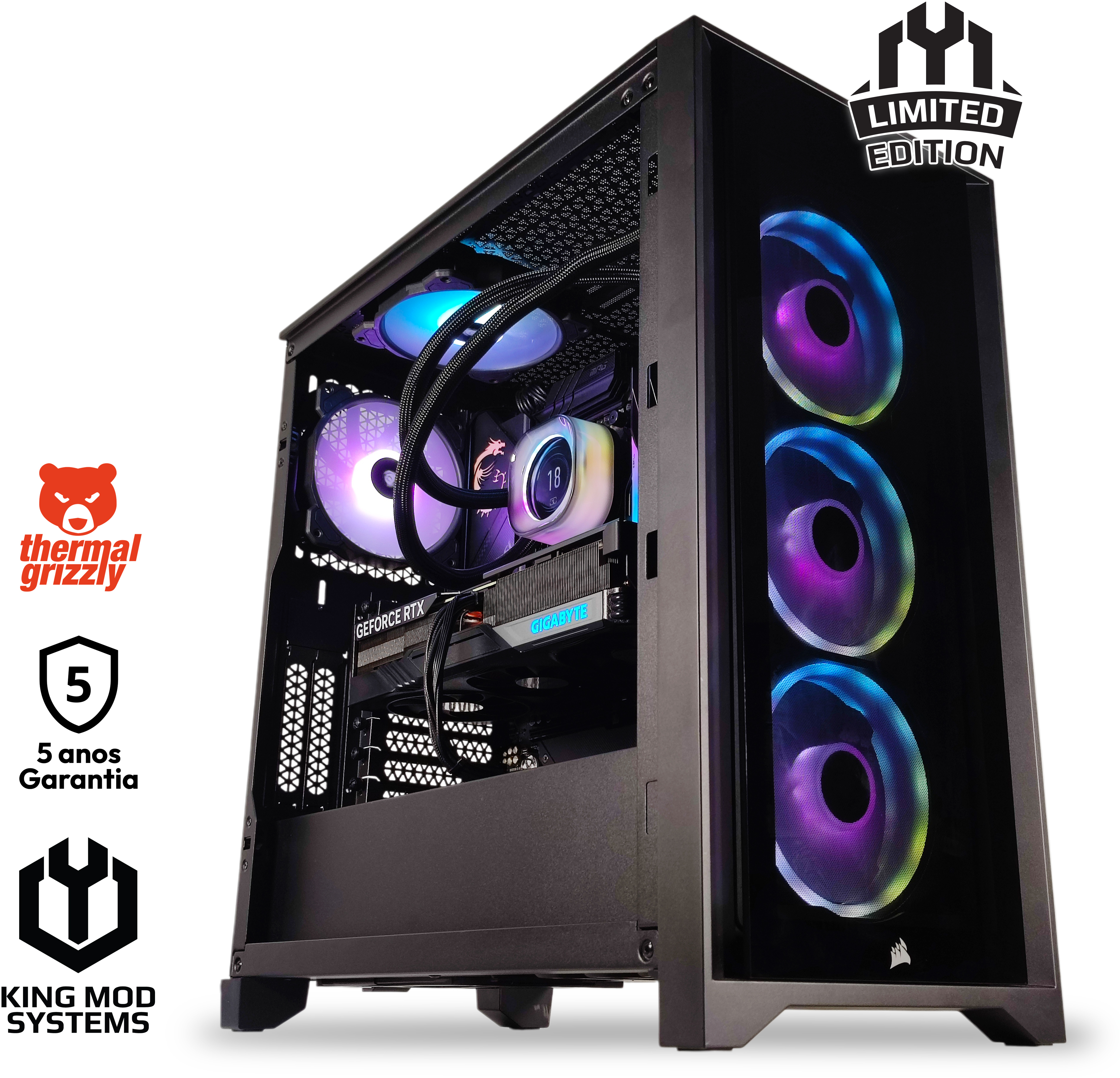 King Mod Systems - Computador King Mod Limited-PC Ryzen 9 7900X 32GB DDR5 2TB RTX 4070 Ti SUPER WiFi W11