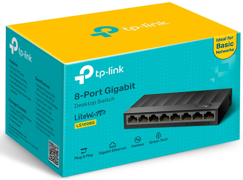 TP-Link - Switch TP-Link LS1008G 8 Portas Gigabit Litewave Plástico
