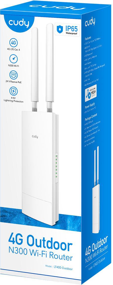 Cudy - Router Cudy LT400-Outdoor N300 WiFi 4 4G LTE 10/100Mbps