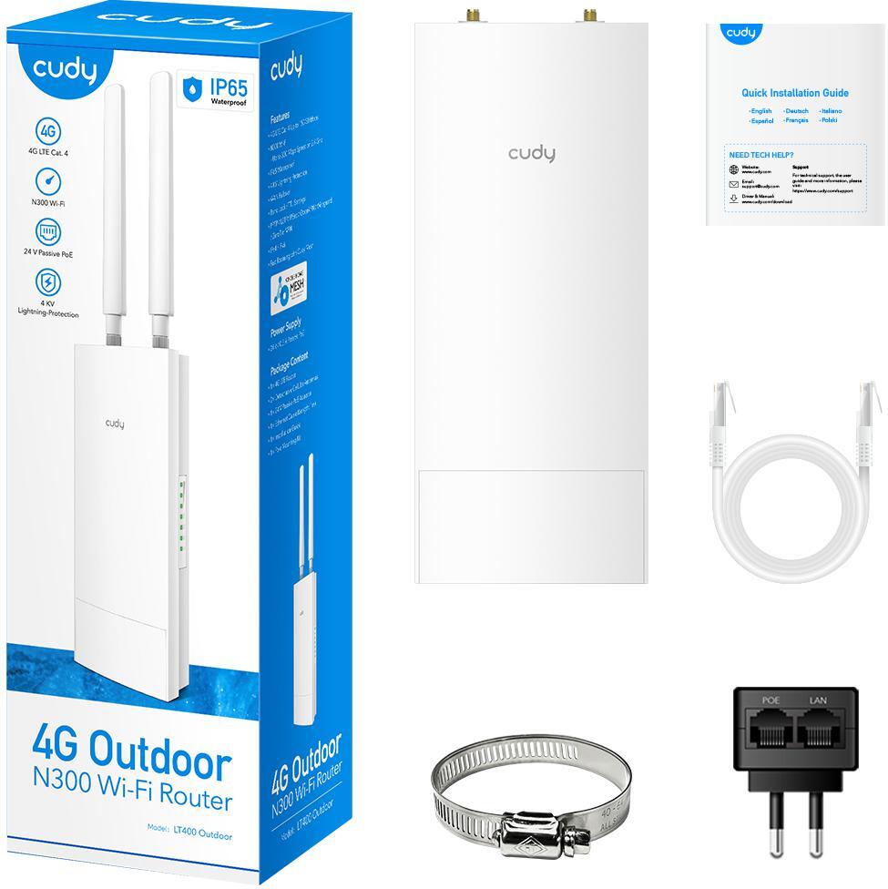 Cudy - Router Cudy LT400-Outdoor N300 WiFi 4 4G LTE 10/100Mbps