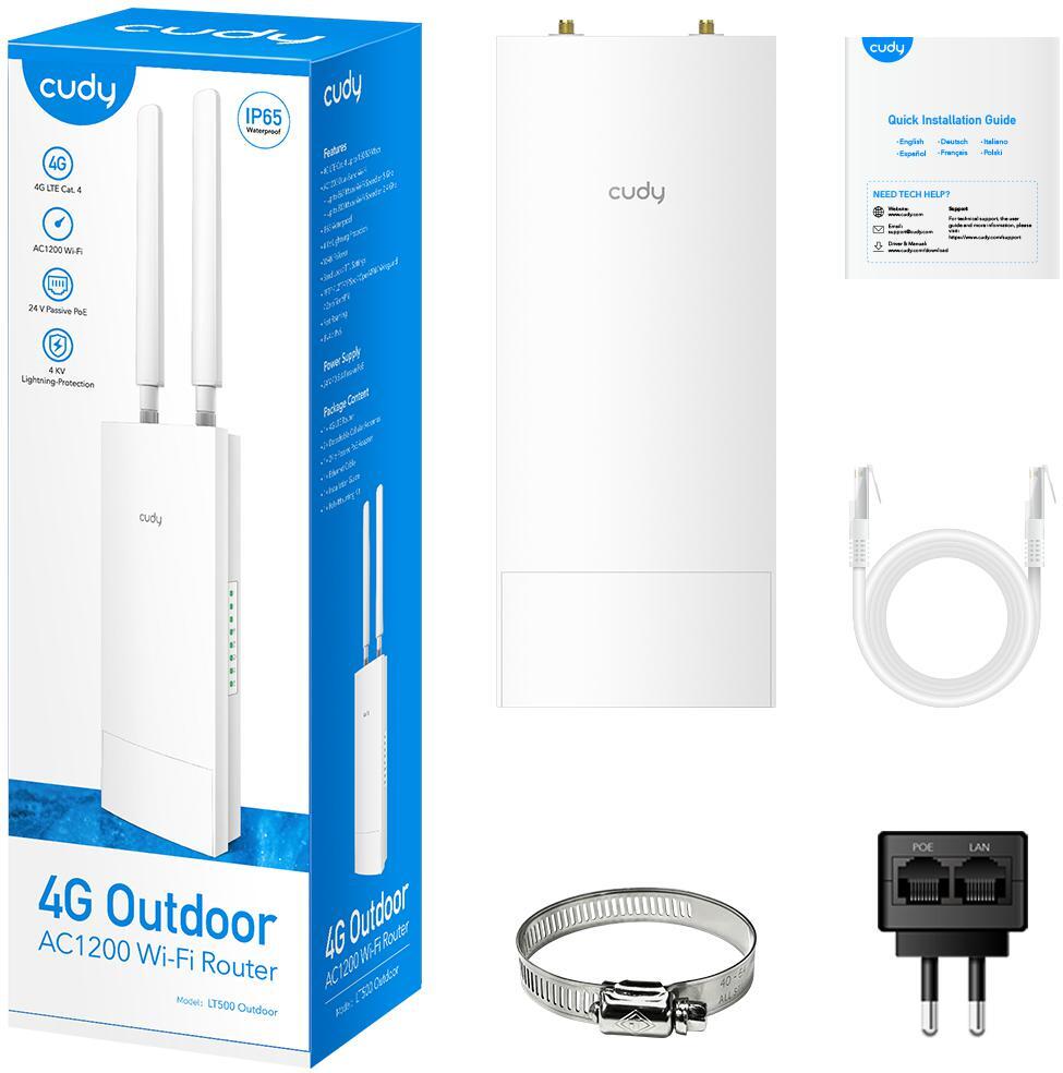 Cudy - Router Cudy LT500-Outdoor AC1200 Dual-Band WiFi 5 4G LTE 10/100Mbps