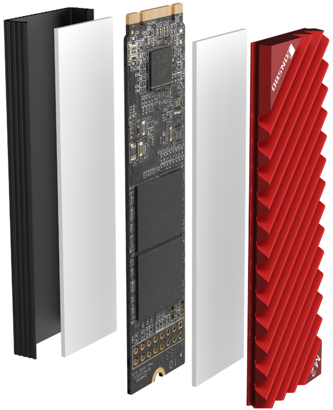Jonsbo - Cooler Jonsbo M. 2-3 M.2 SSD Vermelho