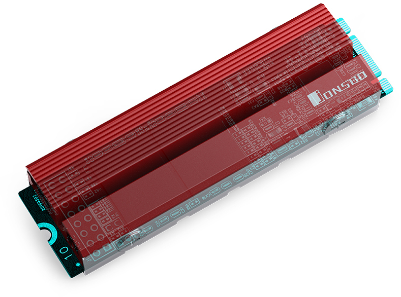 Jonsbo - Cooler Jonsbo M.2 -6 SSD Vermelho