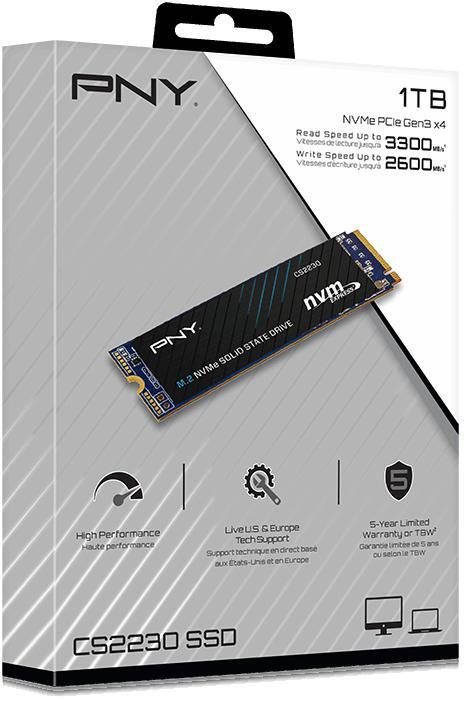 PNY - SSD PNY CS2230 1TB Gen4 M.2 NVMe (3300/2600MB/s)