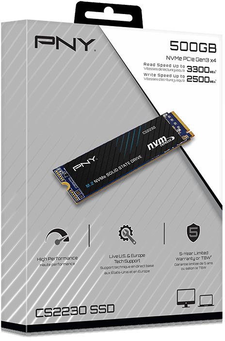 PNY - SSD PNY CS2230 500GB Gen4 M.2 NVMe (3300/2500MB/s)