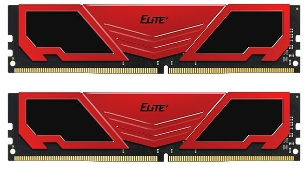 Team Group Kit 8GB (2 x 4GB) DDR4 2666MHz Elite Plus Preto / Vermelho CL19