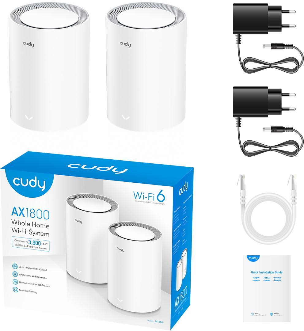 Cudy - Sistema Mesh Cudy M3000 AX3000 Wi-Fi 6 Mesh  2.5G (Pack 2)