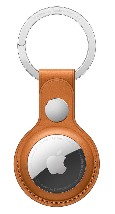 Porta-chaves para Apple AirTag Pele Golden Brown