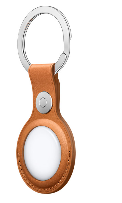 Apple - Porta-chaves para Apple AirTag Pele Golden Brown