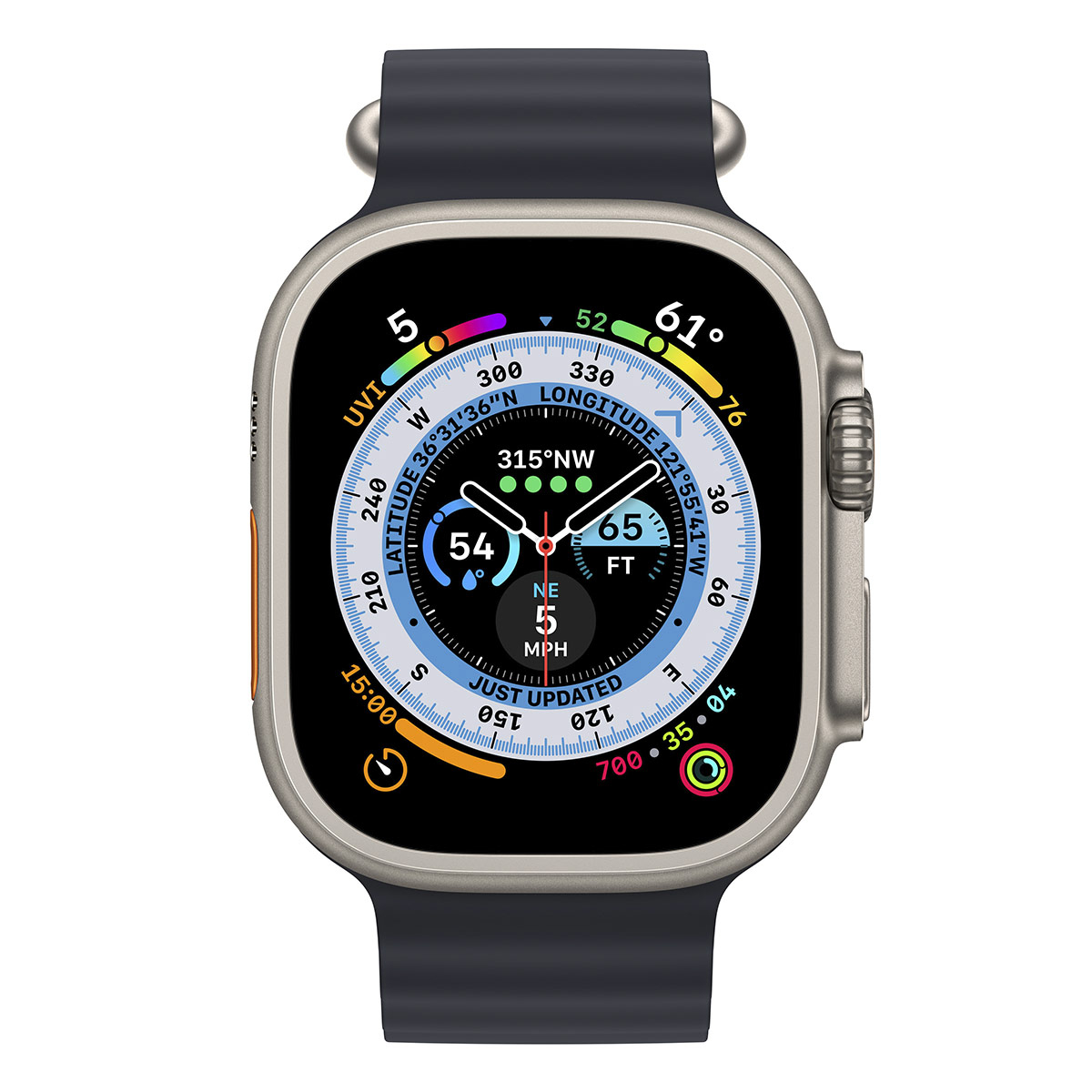 Apple - Smartwatch Apple Watch Ultra GPS LTE 49mm Titânio com Bracelete Ocean Amarela