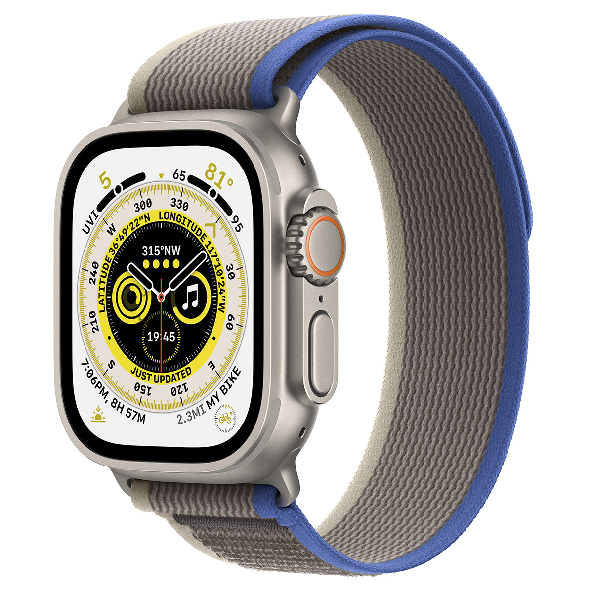 Apple - Smartwatch Apple Watch Ultra GPS LTE 49mm Titânio com Loop Trail Azul/Cinzenta (S/M)