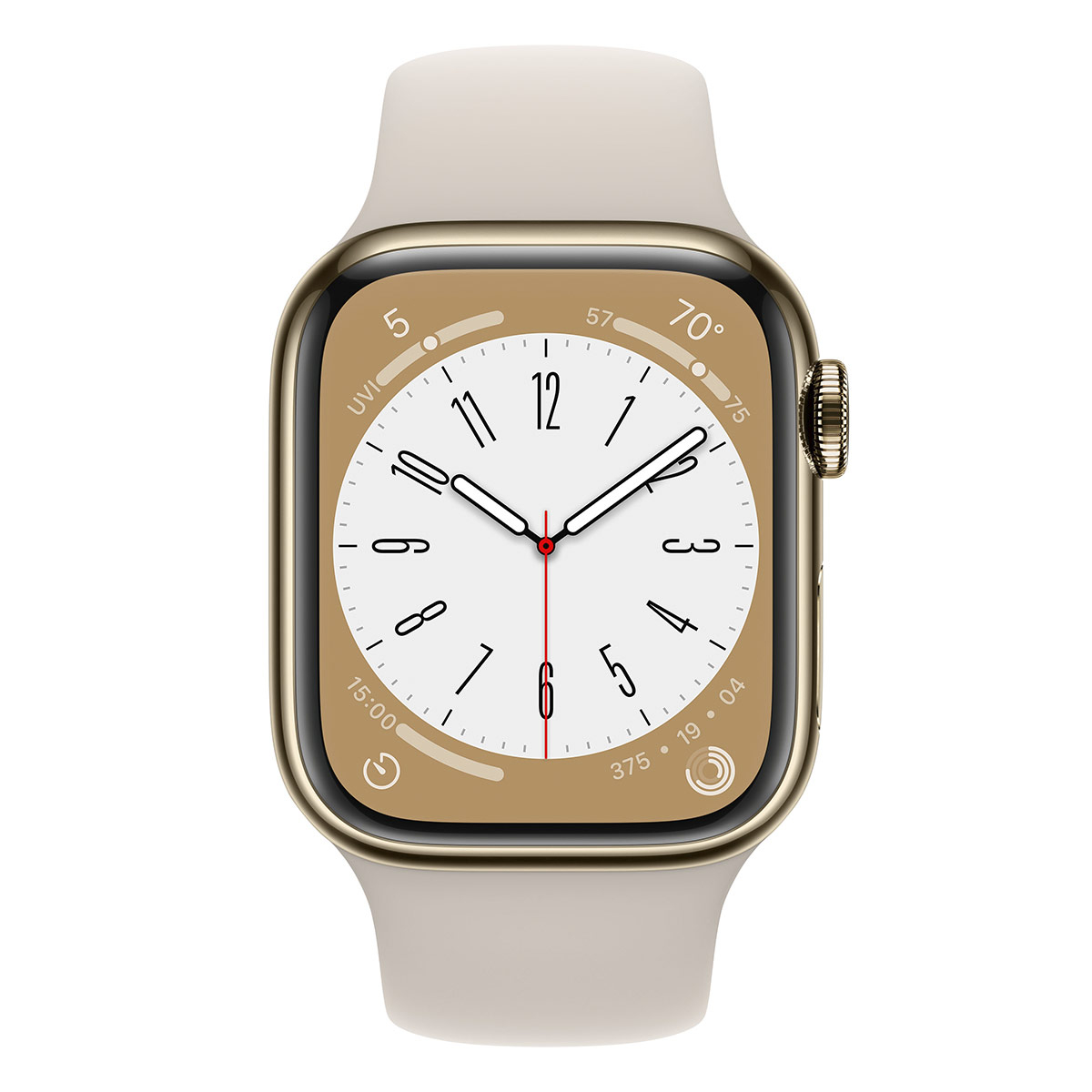 Smartwatch Apple Watch Series 8 GPS LTE 41mm Aço Inoxidável Gold com Bracelete Desportiva Starlight