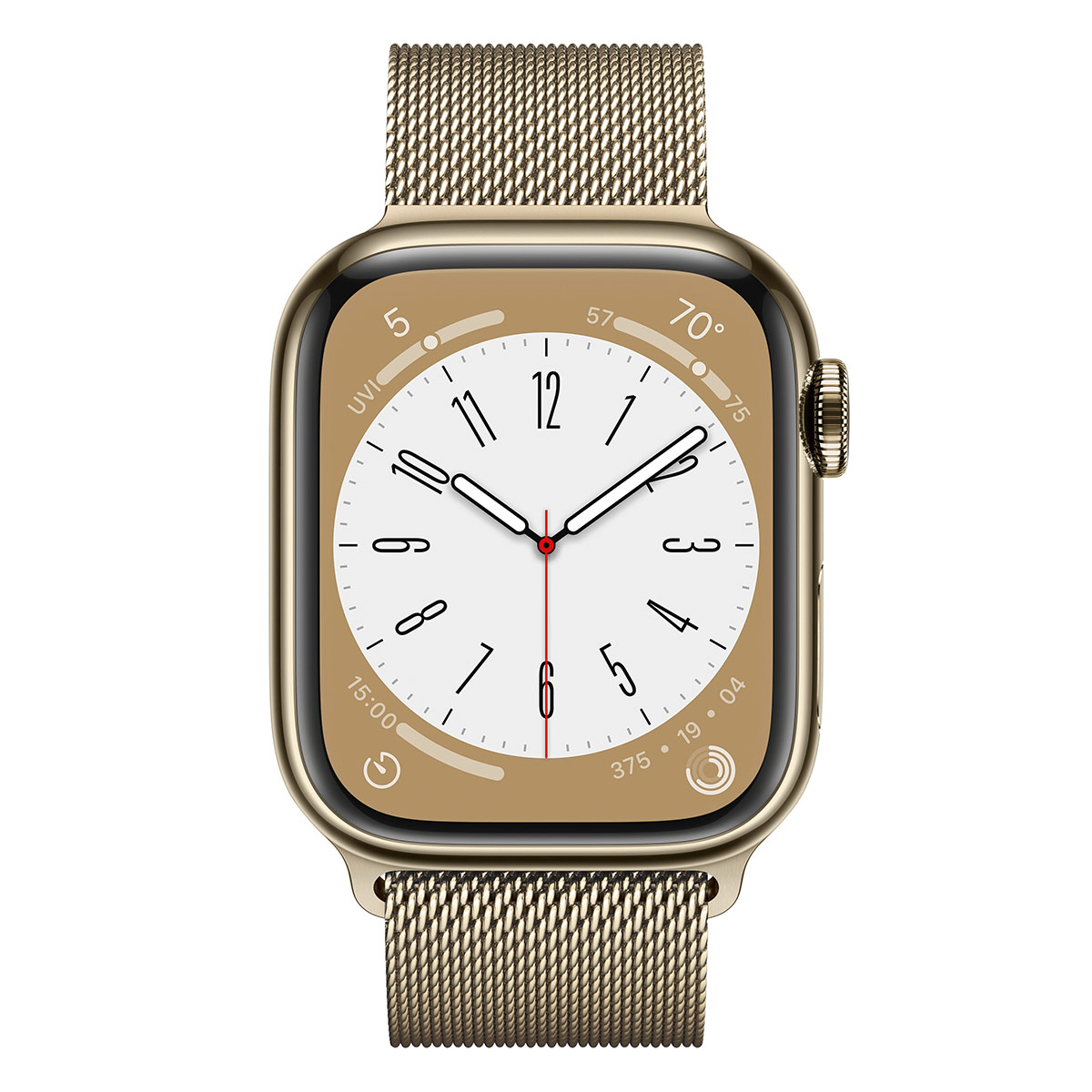 Smartwatch Apple Watch Series 8 GPS LTE 41mm Aço Inoxidável Gold com Loop Milanesa Gold