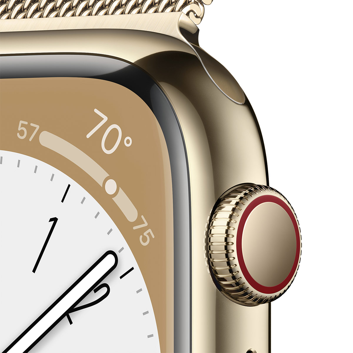Apple - Smartwatch Apple Watch Series 8 GPS LTE 41mm Aço Inoxidável Gold com Loop Milanesa Gold