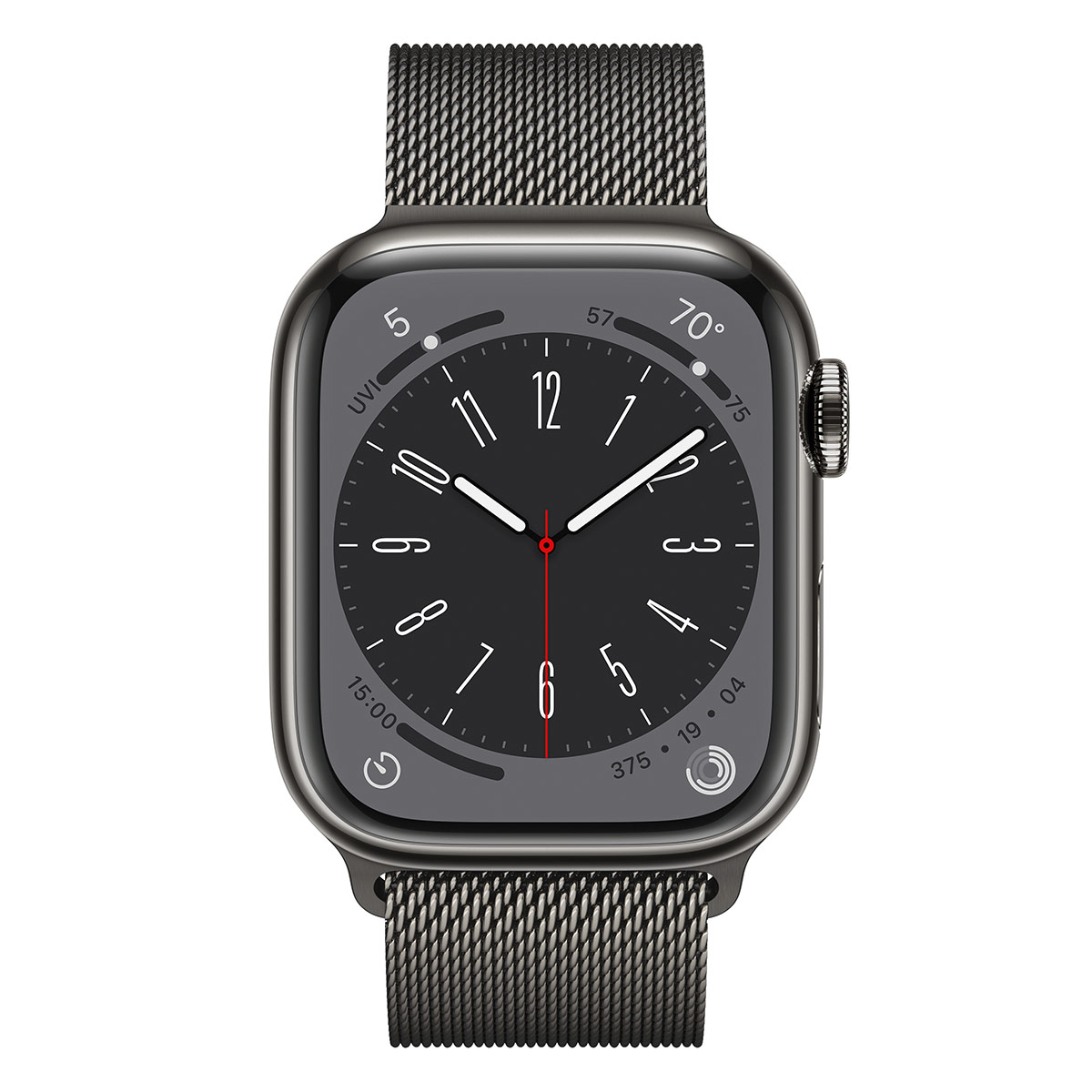 Smartwatch Apple Watch Series 8 GPS LTE 41mm Aço Inoxidável Graphite com Loop Milanesa Graphite