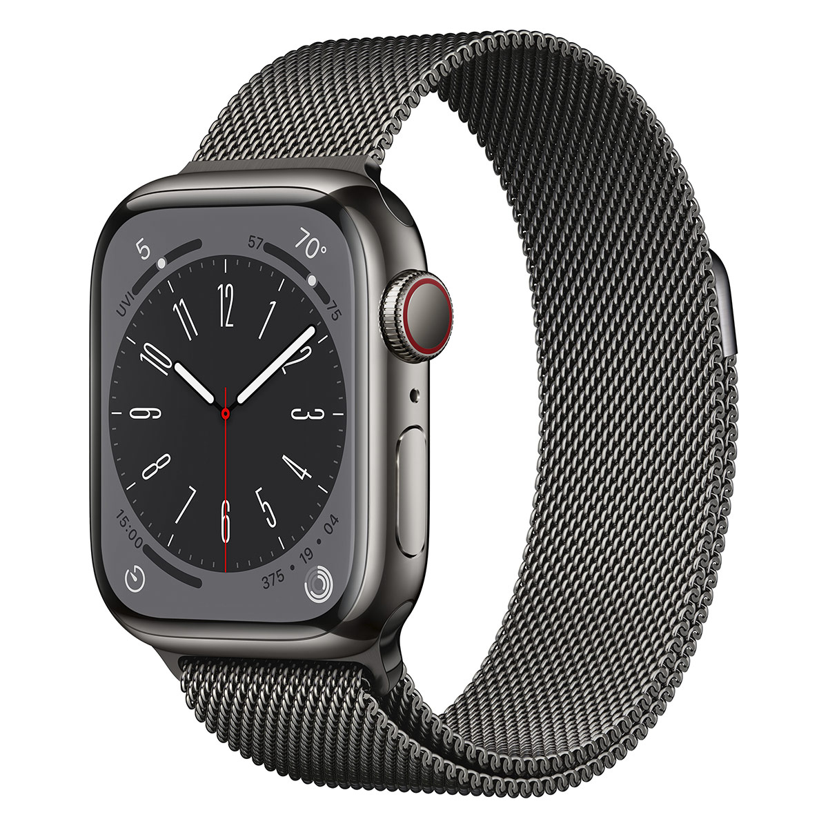 Apple - Smartwatch Apple Watch Series 8 GPS LTE 41mm Aço Inoxidável Graphite com Loop Milanesa Graphite