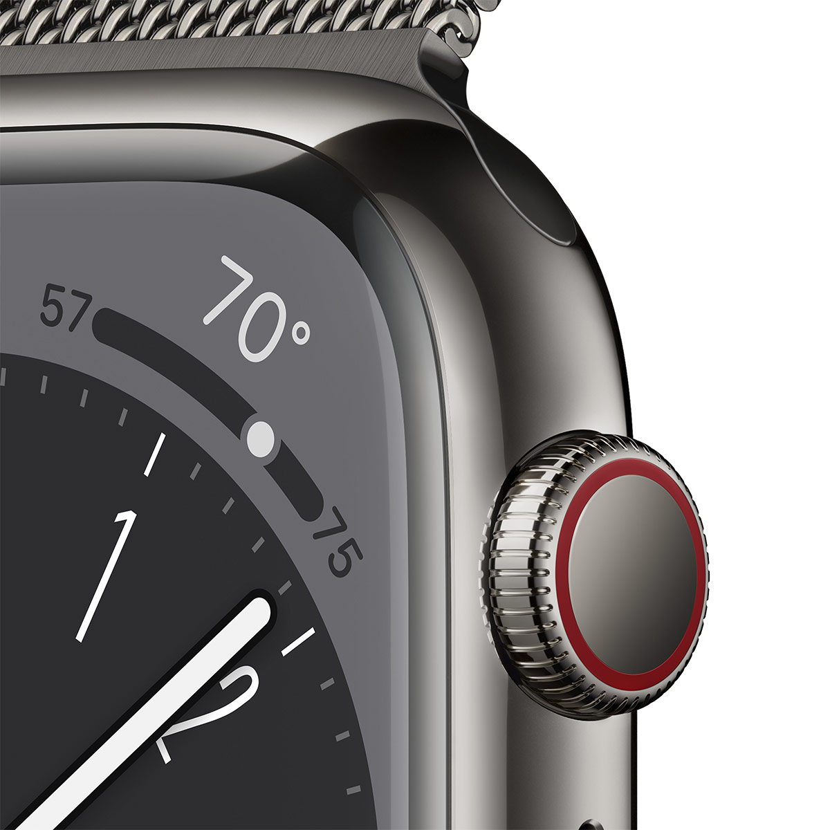 Apple - Smartwatch Apple Watch Series 8 GPS LTE 41mm Aço Inoxidável Graphite com Loop Milanesa Graphite