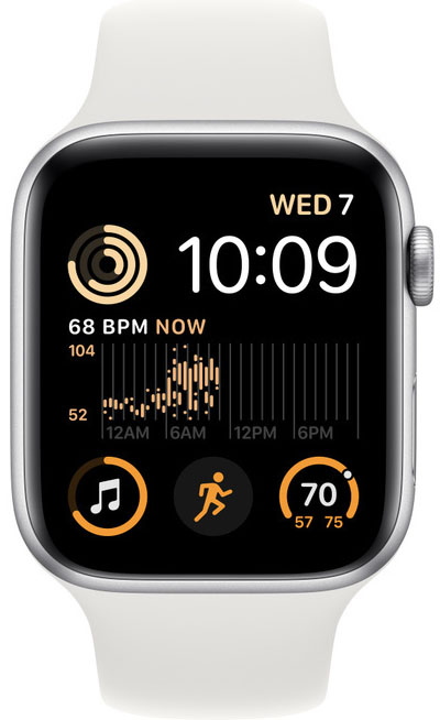 Smartwatch Apple Watch SE GPS 40mm Alumínio Silver com Bracelete Desportiva Branca