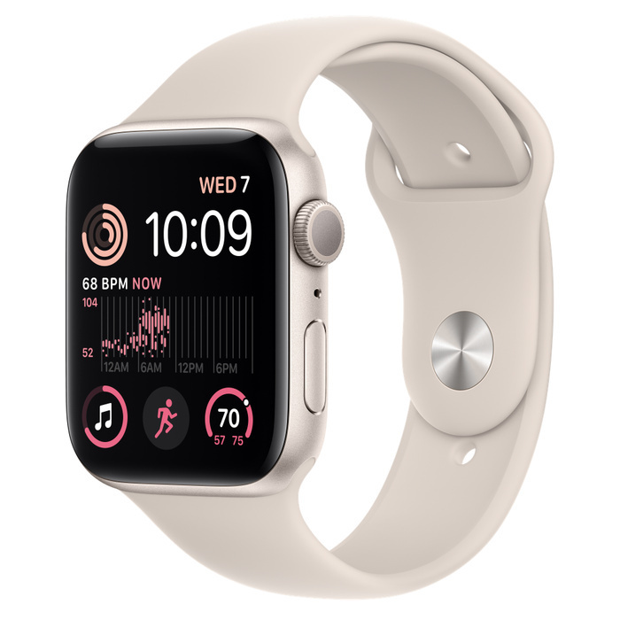 Apple - Smartwatch Apple Watch SE GPS 44mm Alumínio Starlight com Bracelete Desportiva Starlight