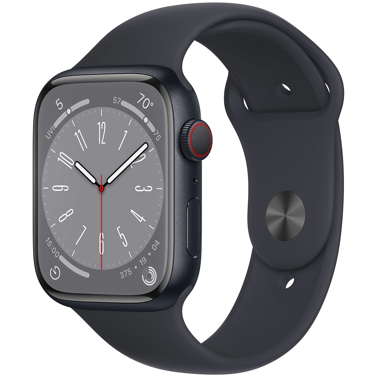 Apple - Smartwatch Apple Watch Series 8 GPS LTE 45mm Alumínio Midnight com Bracelete Desportiva Midnight