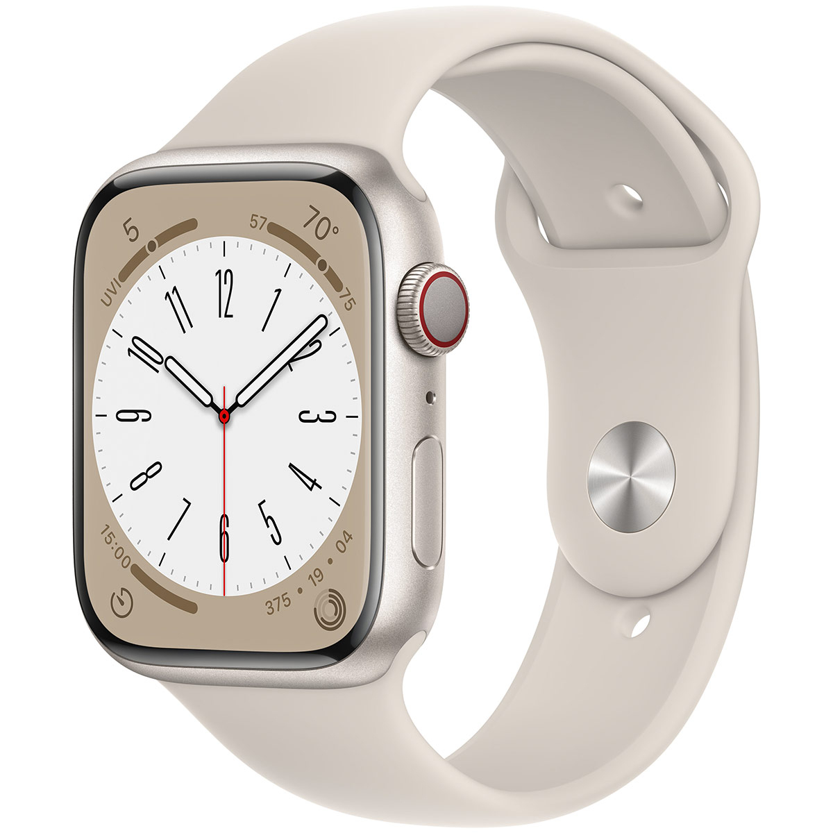 Apple - Smartwatch Apple Watch Series 8 GPS LTE 45mm Alumínio Starlight com Bracelete Desportiva Starlight