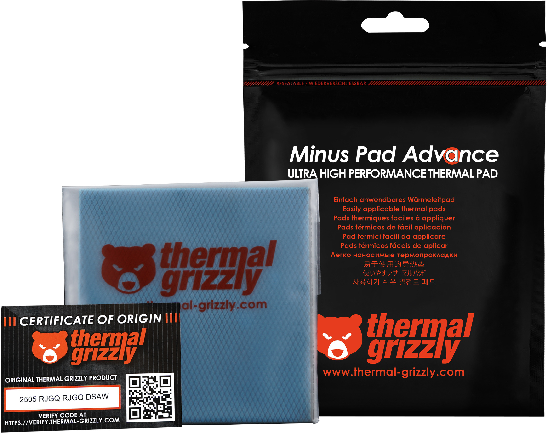 Thermal Grizzly - Thermal Pad Thermal Grizzly Minus Pad Advance 100x100x0.5 mm (Pack 2)