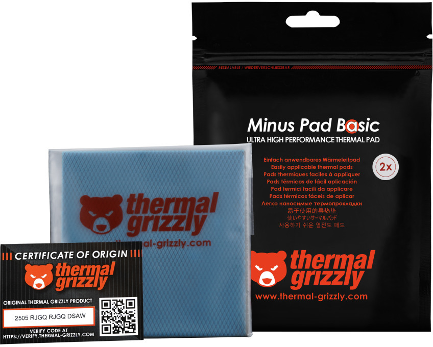 Thermal Grizzly - Thermal Pad Thermal Grizzly Minus Pad Basic 100 x 100 x 0.5 mm(Pack 2)