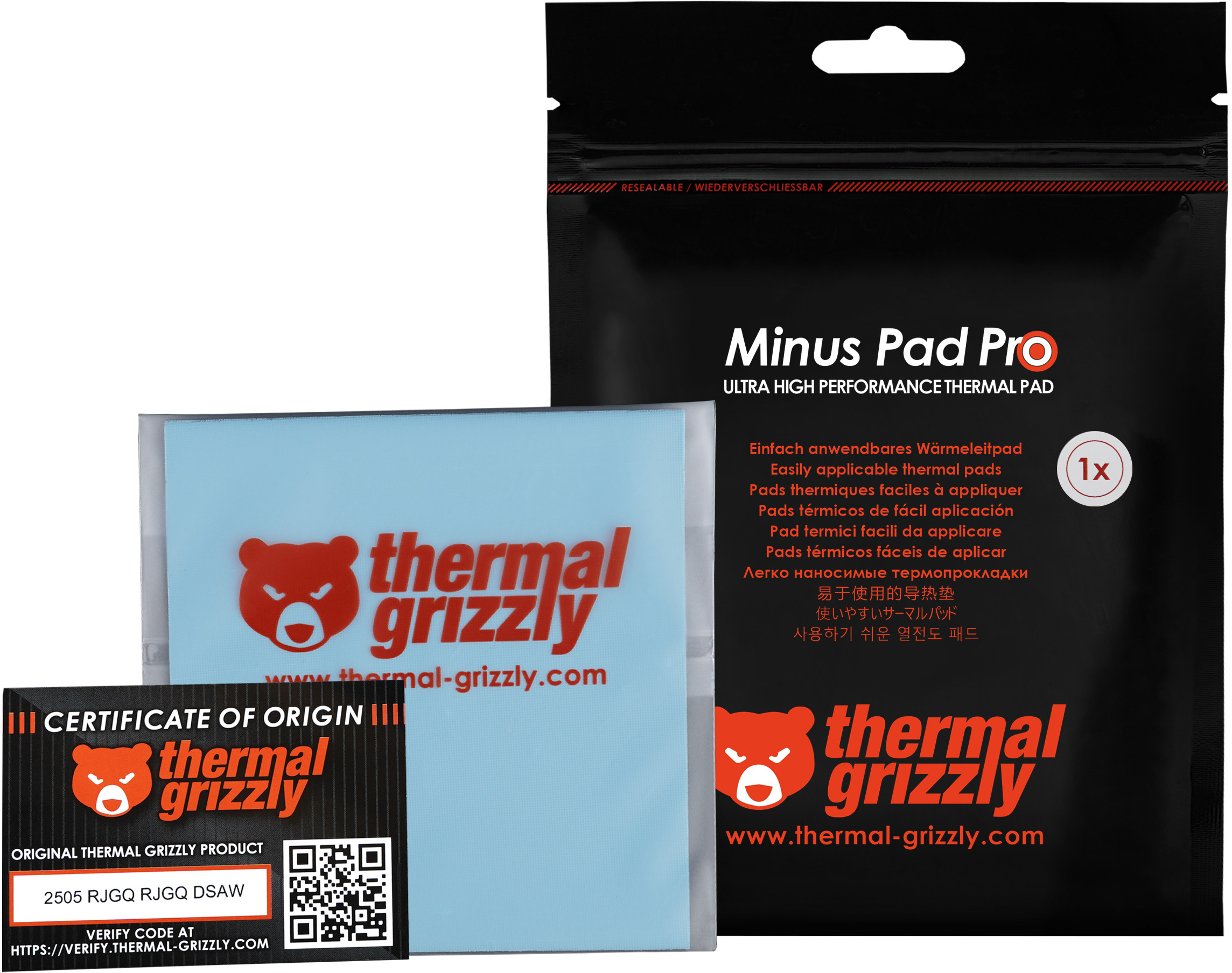 Thermal Grizzly - Thermal Pad Thermal Grizzly Minus Pad Pro 100 x 100 x 1.0 mm