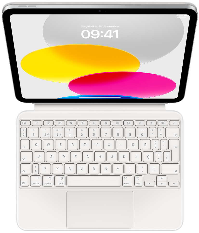 Capa Teclado Apple Magic Keyboard Folio para iPad (10ª Gen) PT Branco