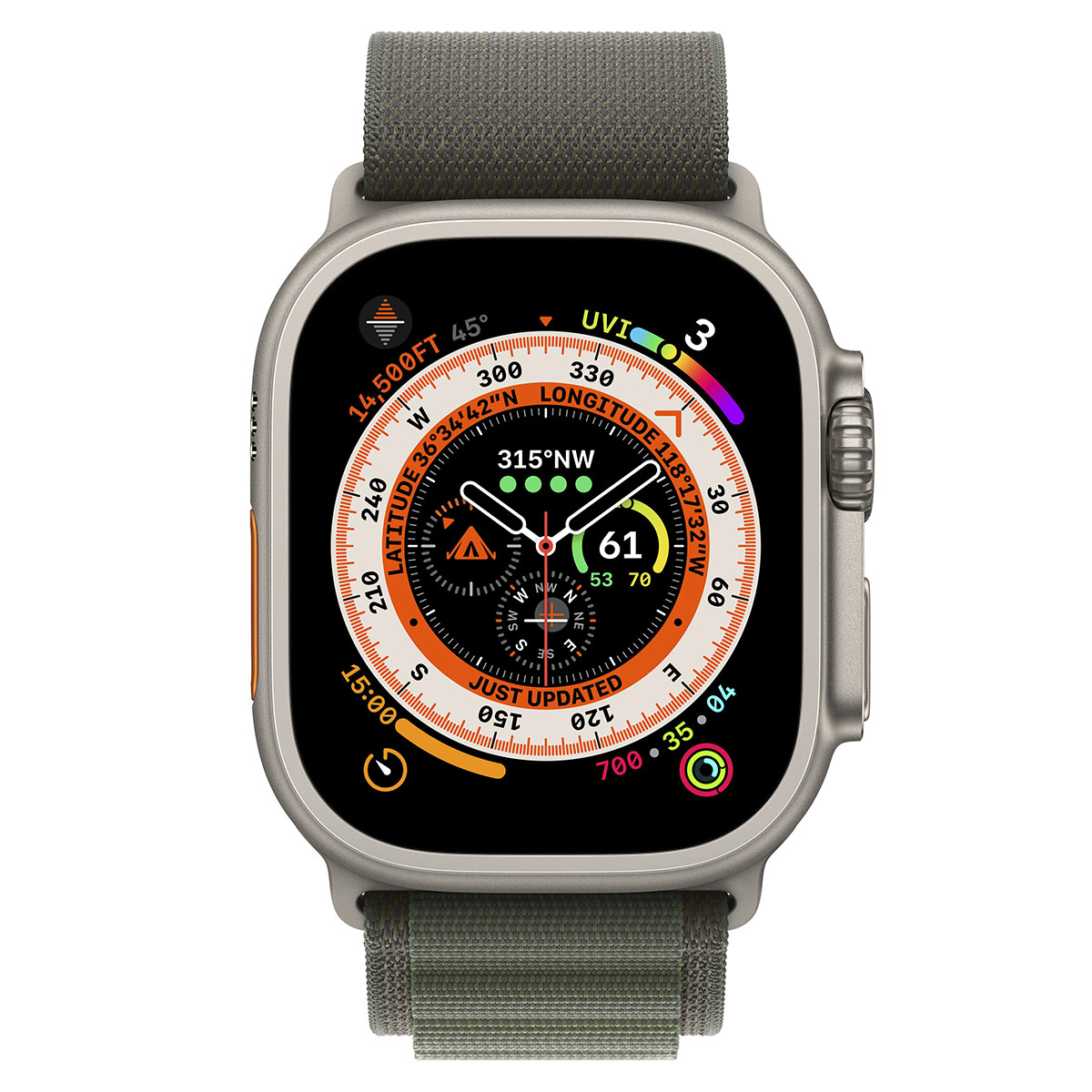 Smartwatch Apple Watch Ultra GPS LTE 49mm Titânio com Loop Alpine Verde (L)