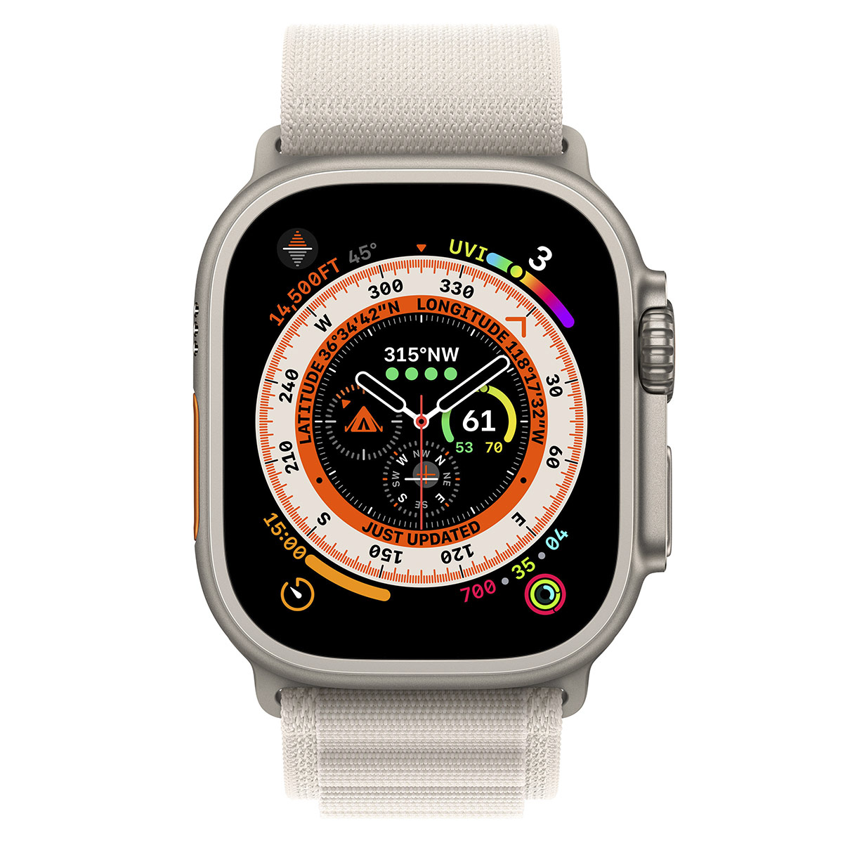 Smartwatch Apple Watch Ultra GPS LTE 49mm Titânio com Loop Alpine Starlight (L)