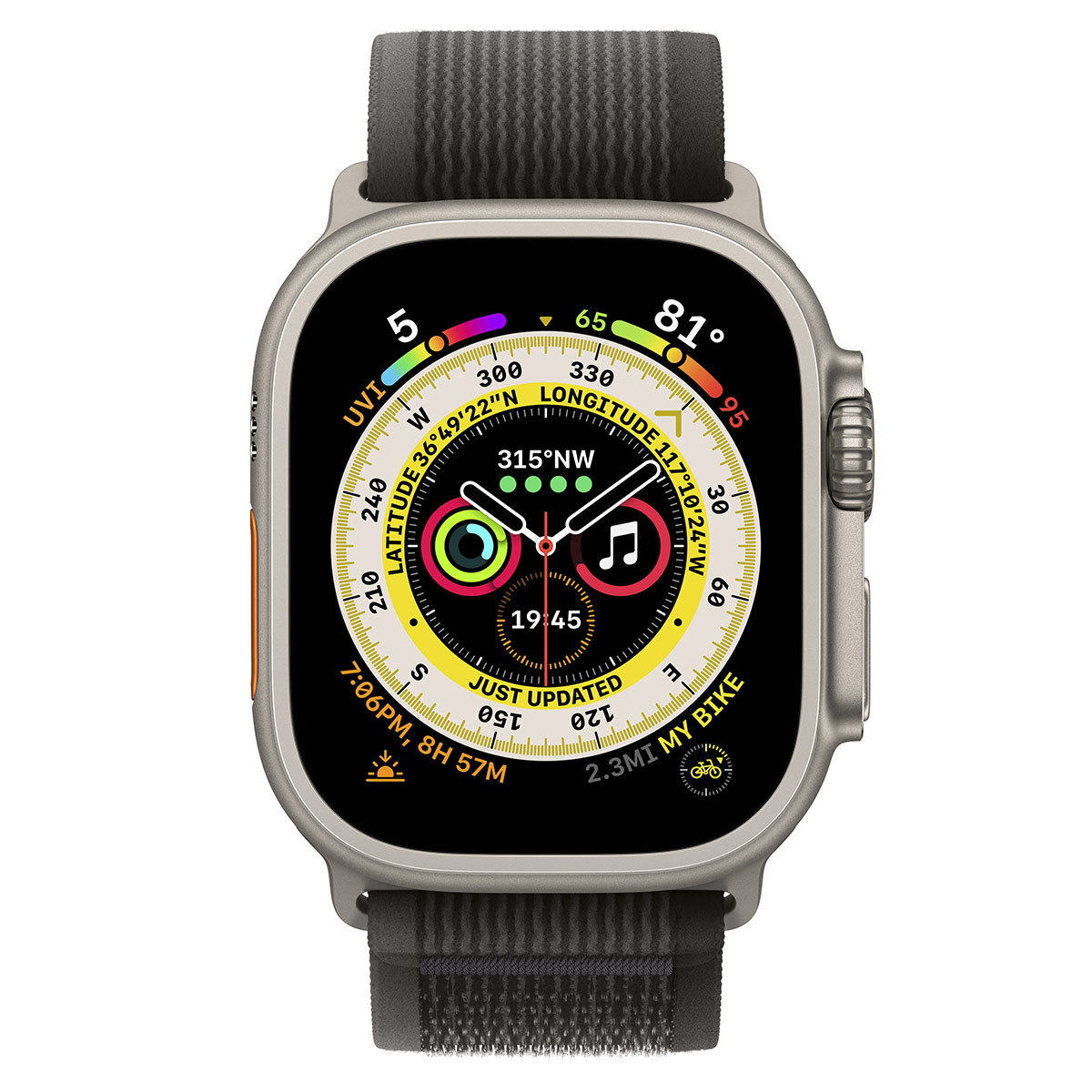 Apple - Smartwatch Apple Watch Ultra GPS LTE 49mm Titânio com Loop Trail Preta/Cinzenta (S/M)