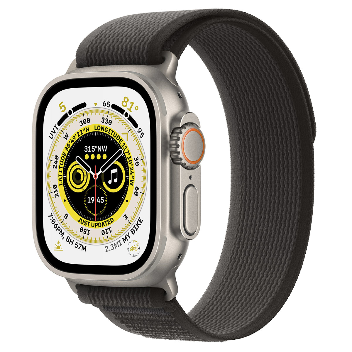 Apple - Smartwatch Apple Watch Ultra GPS LTE 49mm Titânio com Loop Trail Preta/Cinzenta (S/M)