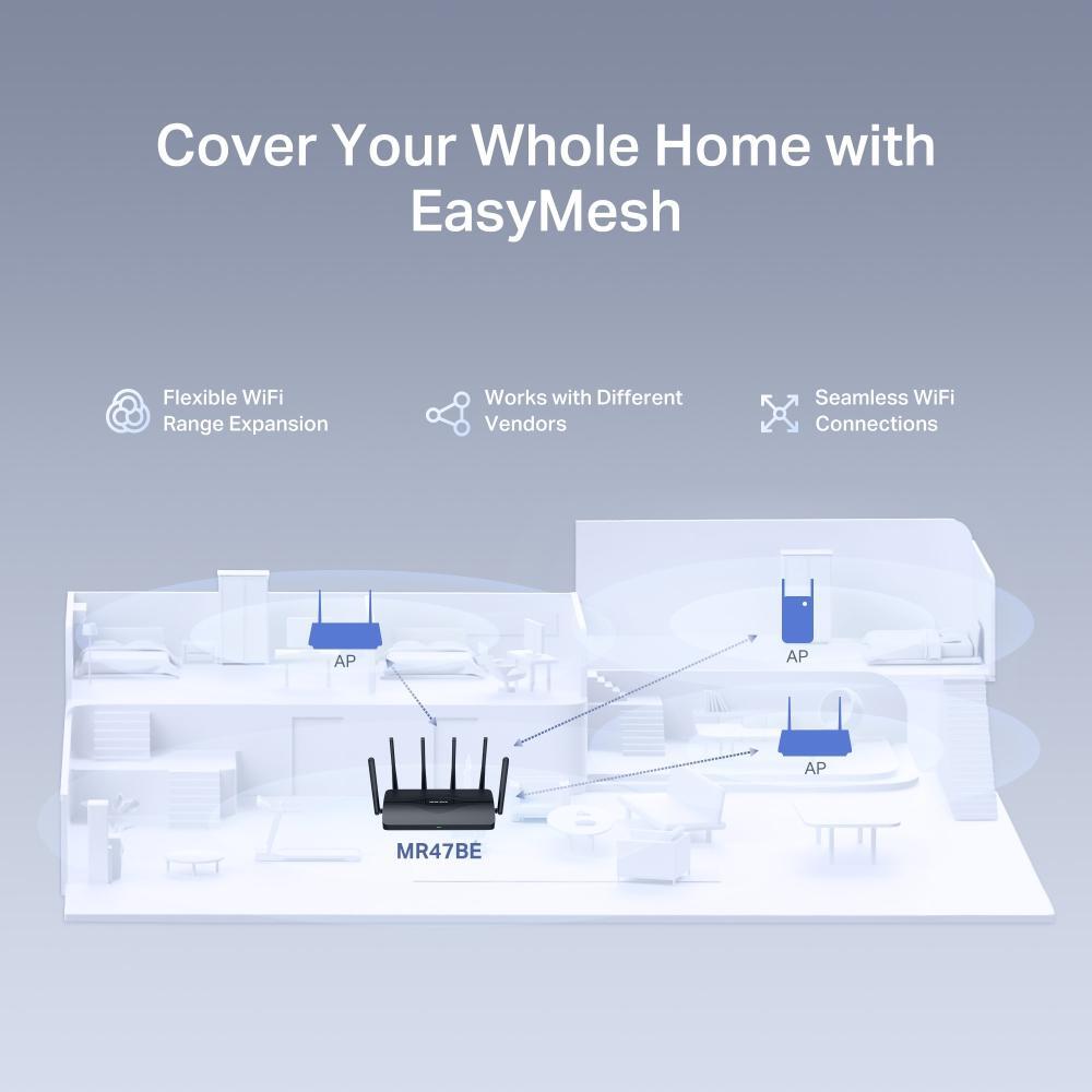 Mercusys - Router Mercusys MR47BE BE9300 Tri-Band WiFi 7