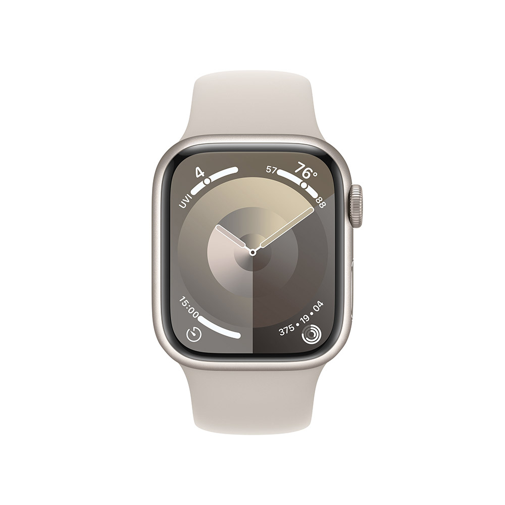 Smartwatch Apple Watch Series 9 GPS 41mm Starlight Aluminium Case com Starlight Sport Band  (S/M)