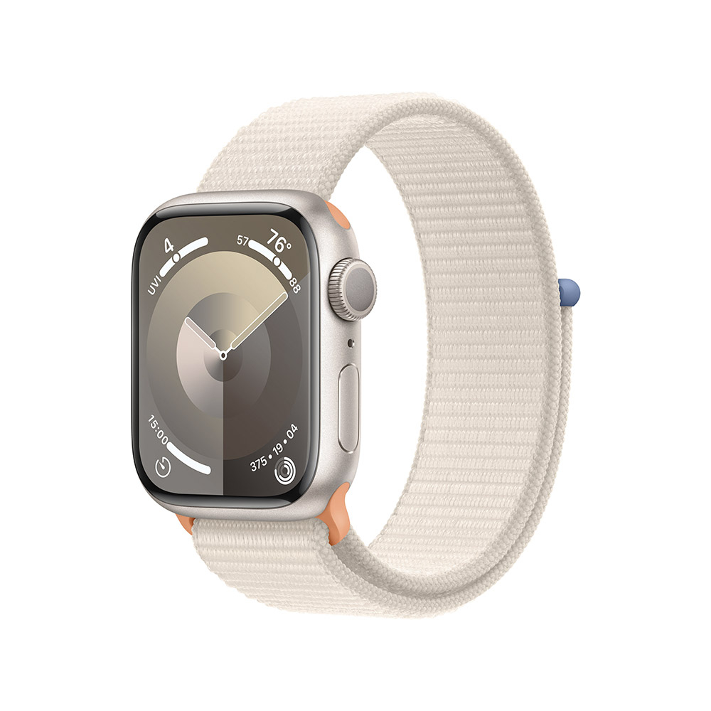 Apple - Smartwatch Apple Watch Series 9 GPS 41mm Starlight Aluminium Case com Starlight Sport Loop