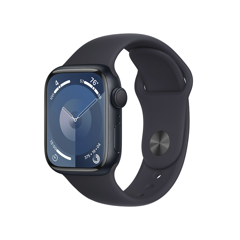 Apple - Smartwatch Apple Watch Series 9 GPS 41mm Midnight Aluminium Case com Midnight Sport Band  (S/M)