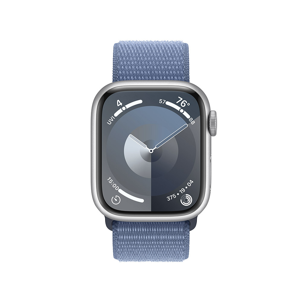 Smartwatch Apple Watch Series 9 GPS 41mm Silver Aluminium Case com Winter Blue Sport Loop