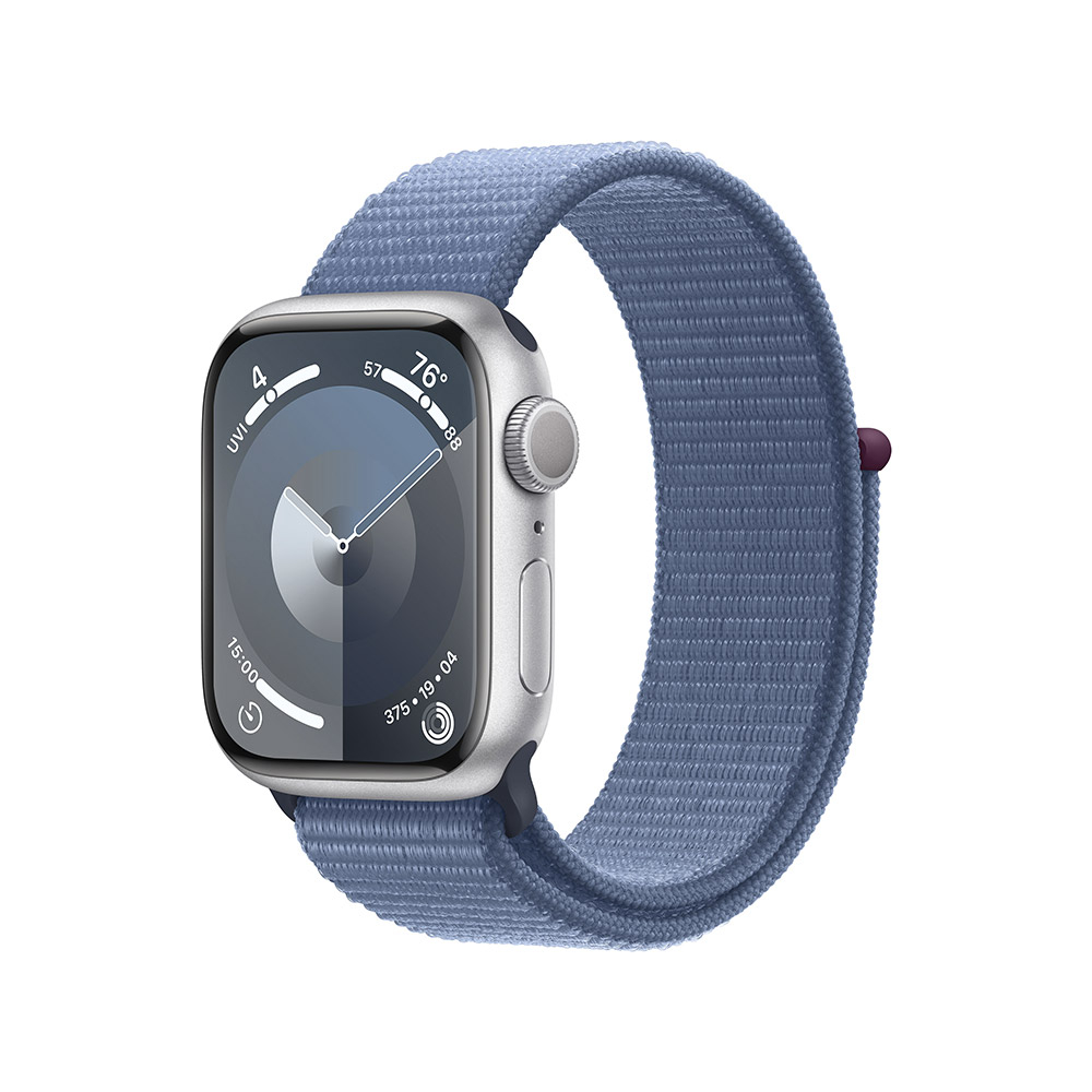 Apple - Smartwatch Apple Watch Series 9 GPS 41mm Silver Aluminium Case com Winter Blue Sport Loop