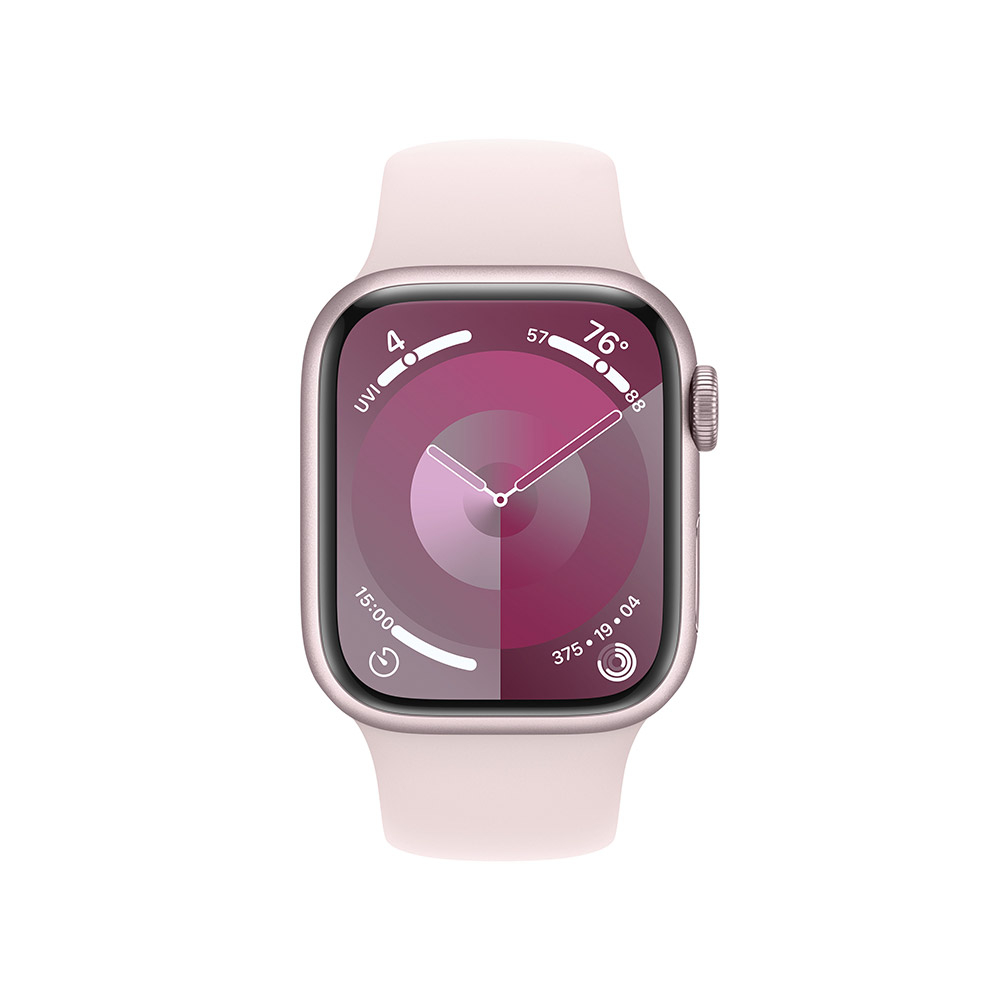 Smartwatch Apple Watch Series 9 GPS 41mm Pink Aluminium Case com Light Pink Sport Band  (S/M)