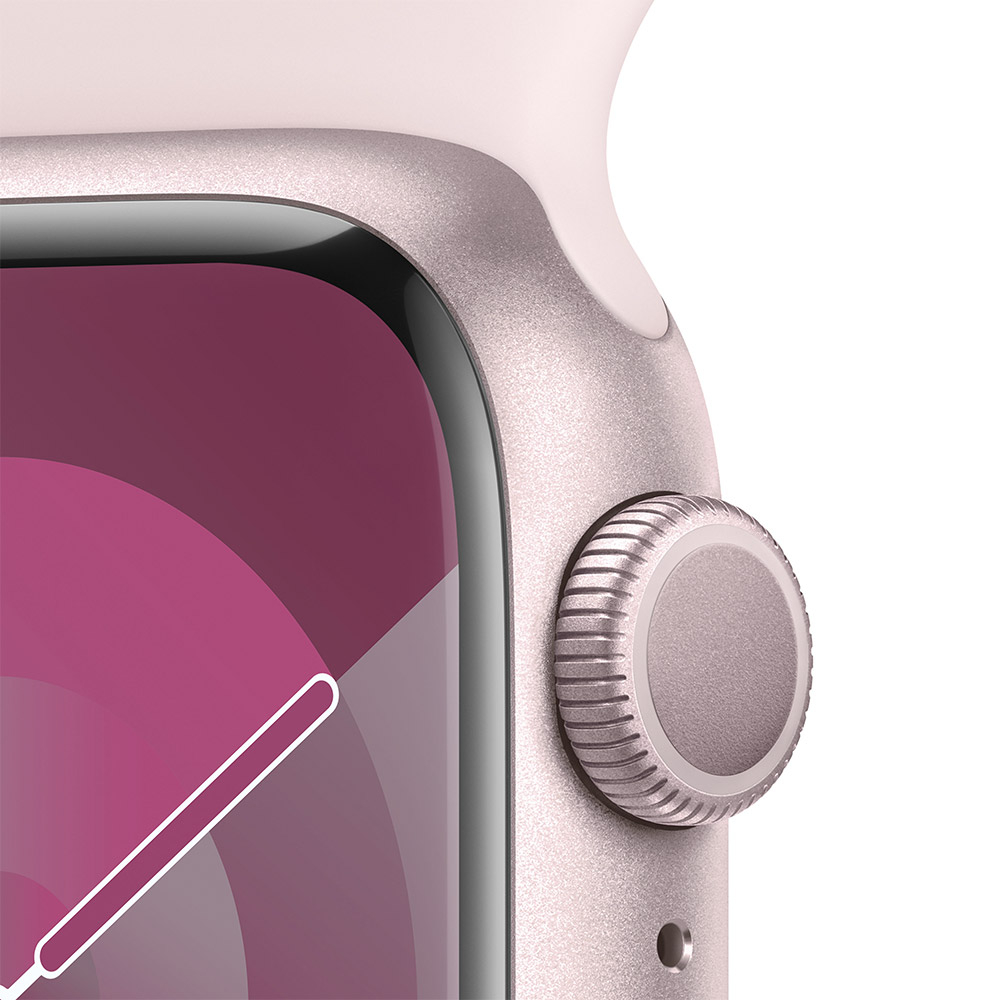 Apple - Smartwatch Apple Watch Series 9 GPS 41mm Pink Aluminium Case com Light Pink Sport Band  (M/L)