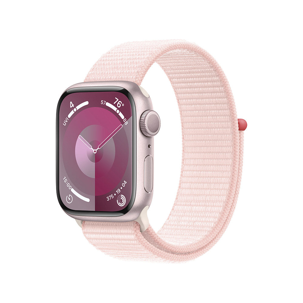 Apple - Smartwatch Apple Watch Series 9 GPS 41mm Pink Aluminium Case com Light Pink Sport Loop