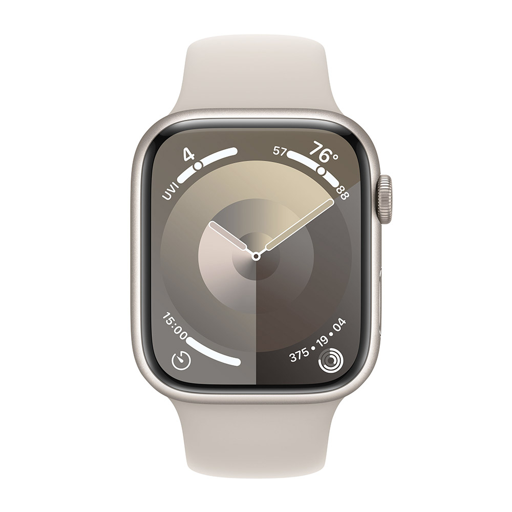 Apple - Smartwatch Apple Watch Series 9 GPS 45mm Starlight Aluminium Case com Starlight Sport Band  (S/M)