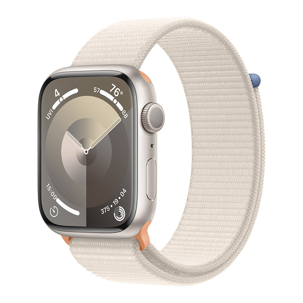 Apple - Smartwatch Apple Watch Series 9 GPS 45mm Starlight Aluminium Case com Starlight Sport Loop